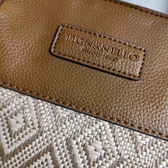 Tignanello Diamond Rattan & Faux Leather Tote Bag / Purse - Picture 3 of 12